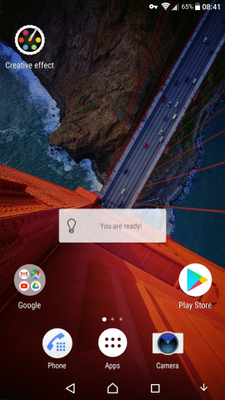 Creative effect shortcut on Xperia Home