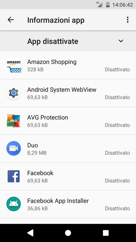 disabled apps