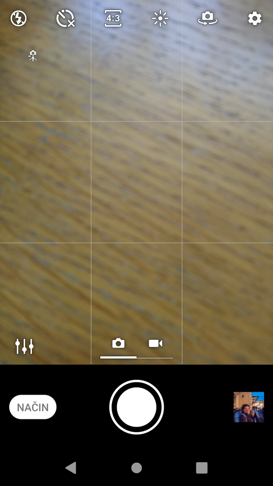 What the camera app looks like on my phone.