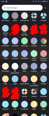 app drawer missing icons