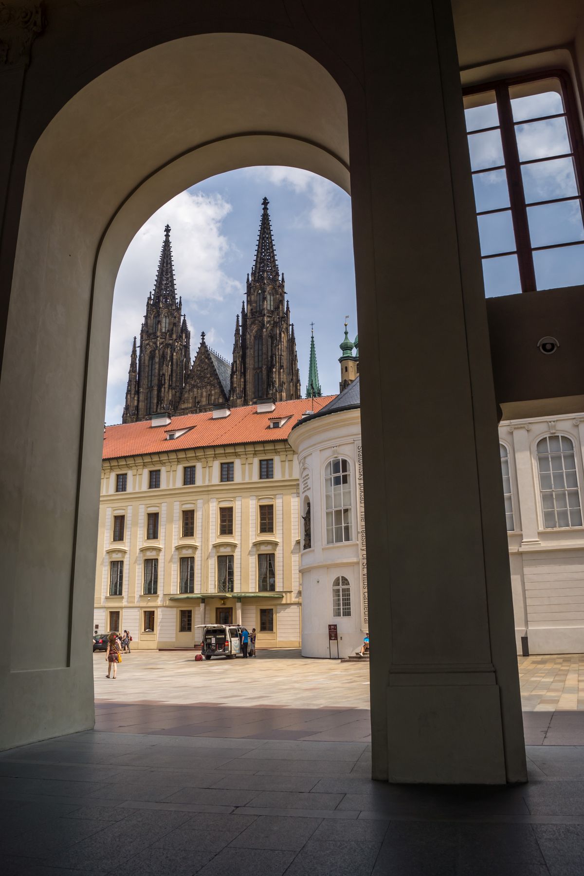 The first view of the  cathedral of St Vitus