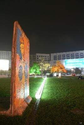 an dieser Stelle verlief die Berliner Mauer quer über den Potsdamer Platz, damals war das Niemandsland heute ist alles bebaut.
Ist besser so.