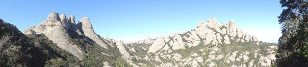 A picture of the beautiful mountains in Montserrat Spain by AFenty.        Taken with a Sony DSC TX9 camera