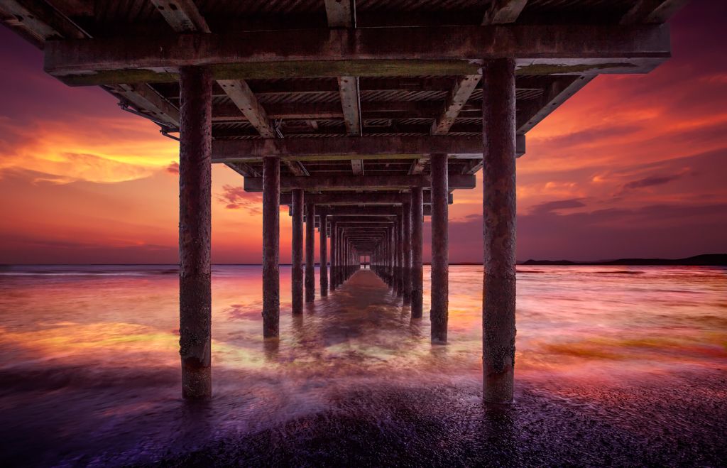A long exposure under the pier at Southwold in Suffolk.