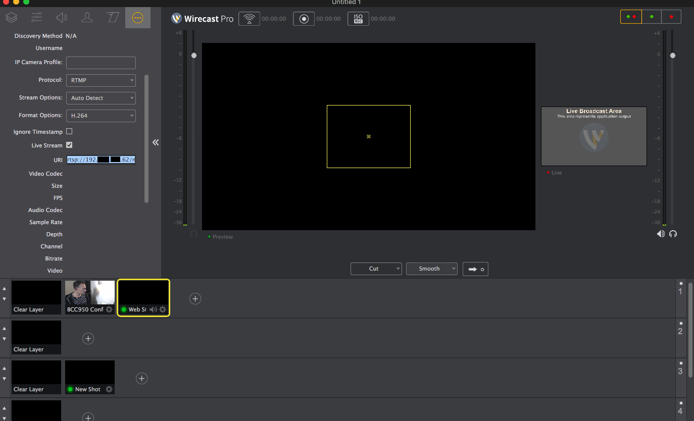 No luck with web stream in wirecast