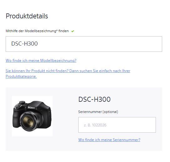 DSC-H300 registration