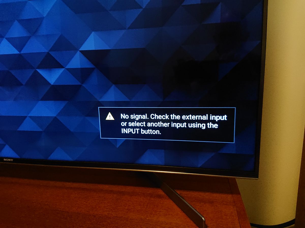 Diamond pattern usually indicates no signal on this TV