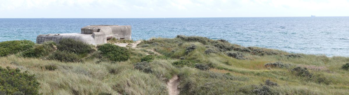 Old WWII German Military bunker looking out across the Kattegat Sea in Skagen, northern Denmark.