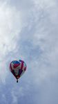 An Intel Hot Air Balloon flying at the Bristol Balloon Fiesta 2011.